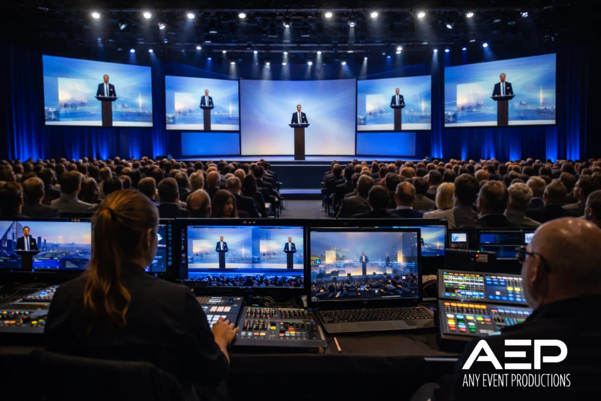 Professional AV production at a corporate conference